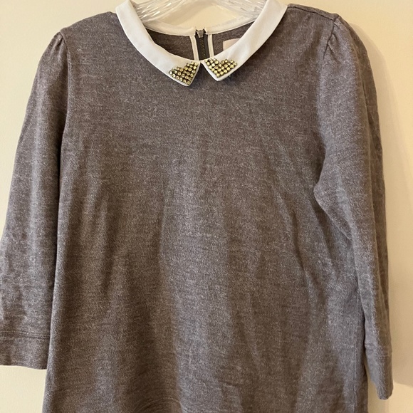 Loft gray Peter Pan collar top-medium - Picture 1 of 3